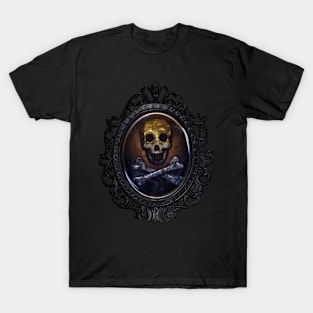 Skull and Crossbones Spooky Gothic Frame T-Shirt